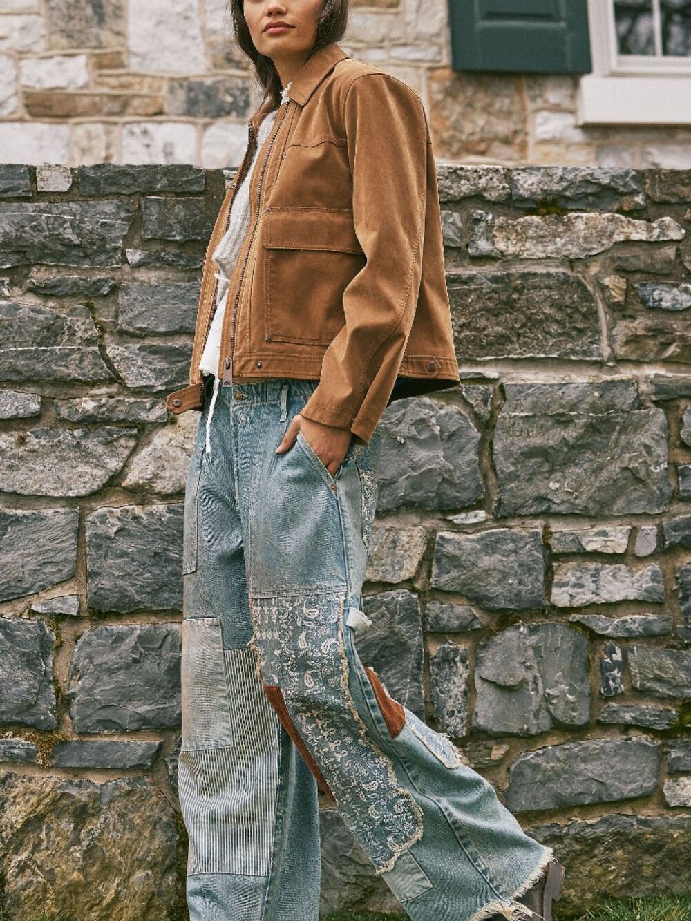 Free People Suede Leather Jacket in Camel Brown - Picture 8 of 11